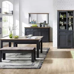 Sideboard Samine 3 Schubladen 3 Türen - graphit/quecksilber