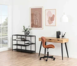 Sideboard/Schreibtisch Jupiter 110 cm 3 Schubladen - Wildeiche/schwarz
