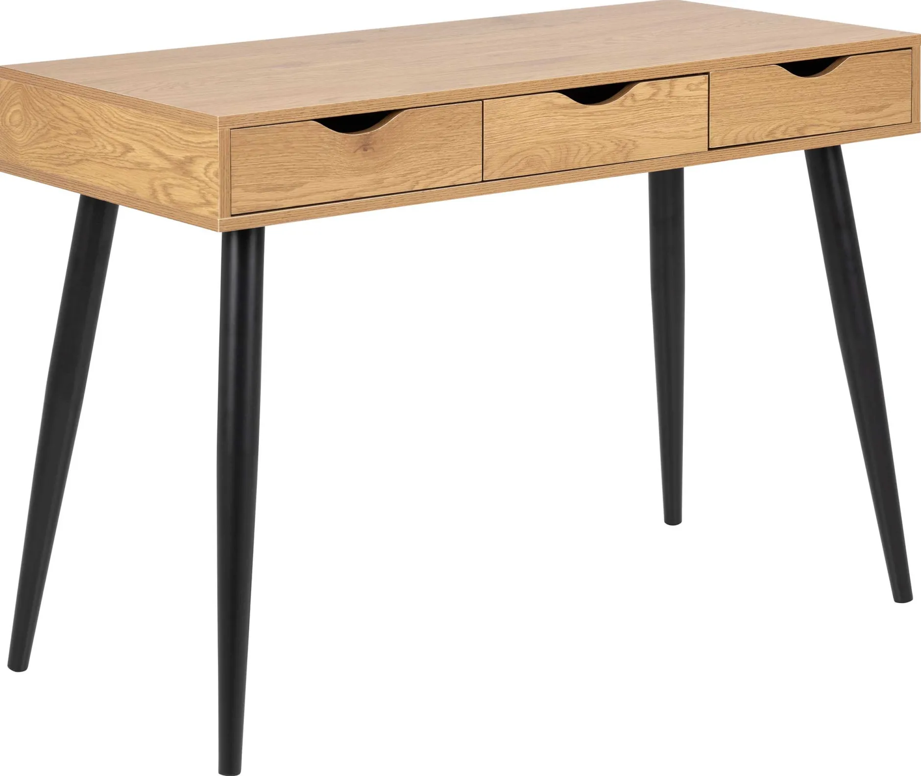 Sideboard/Schreibtisch Jupiter 110 cm 3 Schubladen - Wildeiche/schwarz