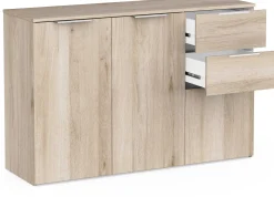 Sideboard Spectre - 119x37x78cm - 3 Türen und 2 Schubladen - Eichendekor