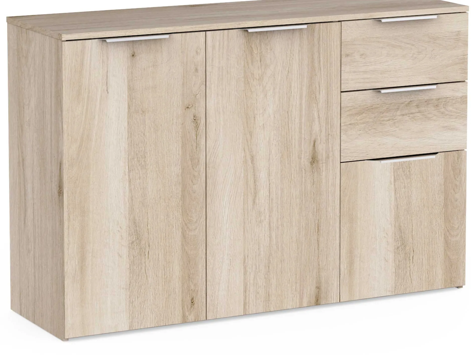 Sideboard Spectre - 119x37x78cm - 3 Türen und 2 Schubladen - Eichendekor