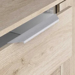 Sideboard Spectre - 159x37x78cm - 3 Türen und 4 Schubladen - Eichendekor