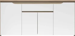 Sideboard Wendy - 184x46x86cm - 4 Türen und 1 Schublade - Eiche Dekor/Weiß