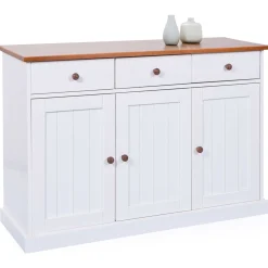 Sideboard Westerland 3 Türen- weiß/braun