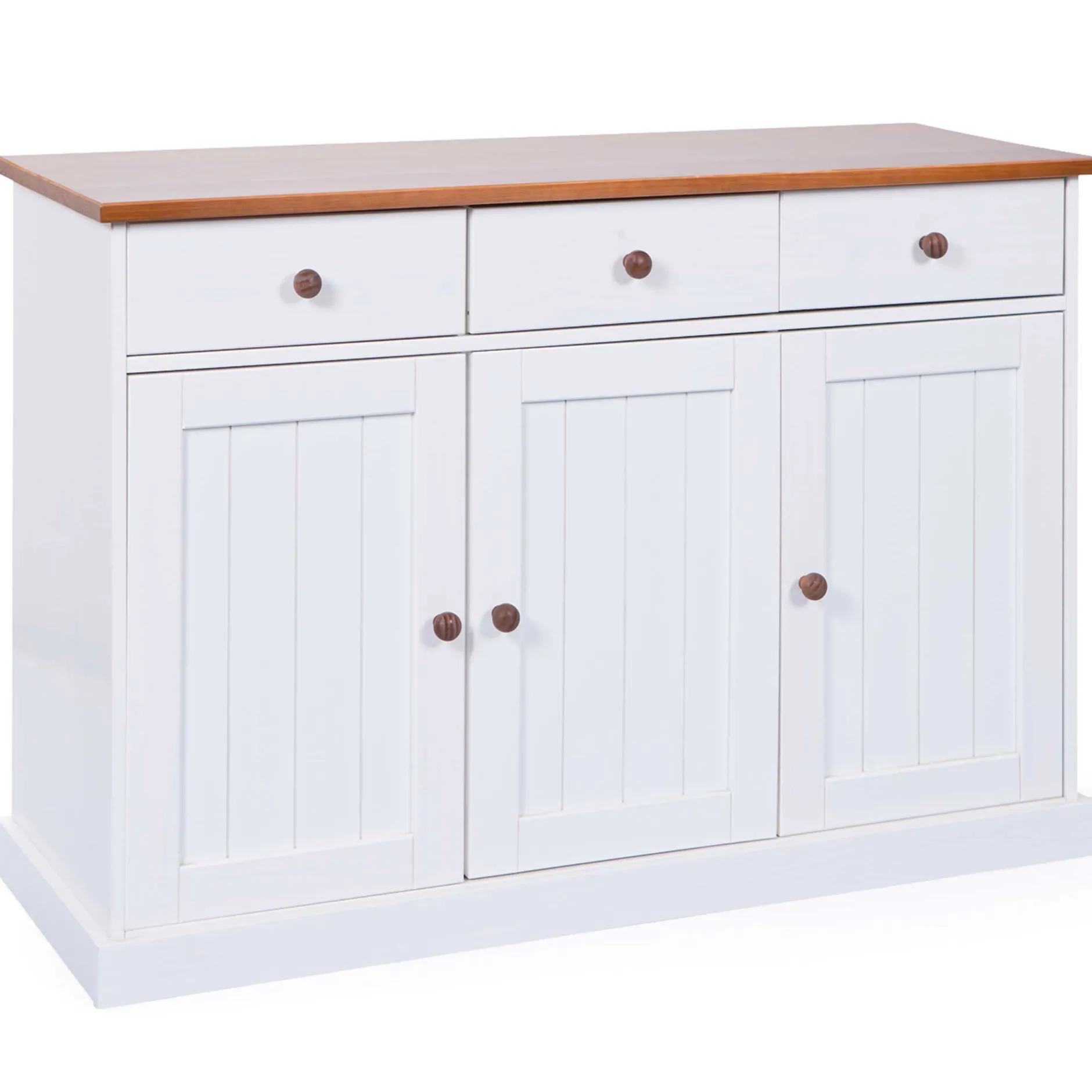 Sideboard Westerland 3 Türen- weiß/braun