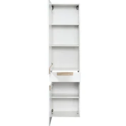SienaBadezimmer : Säulenschrank, Spiegelschrank, Waschbeckenunterschrank, Hängeschränke - Hochglanz weiß
