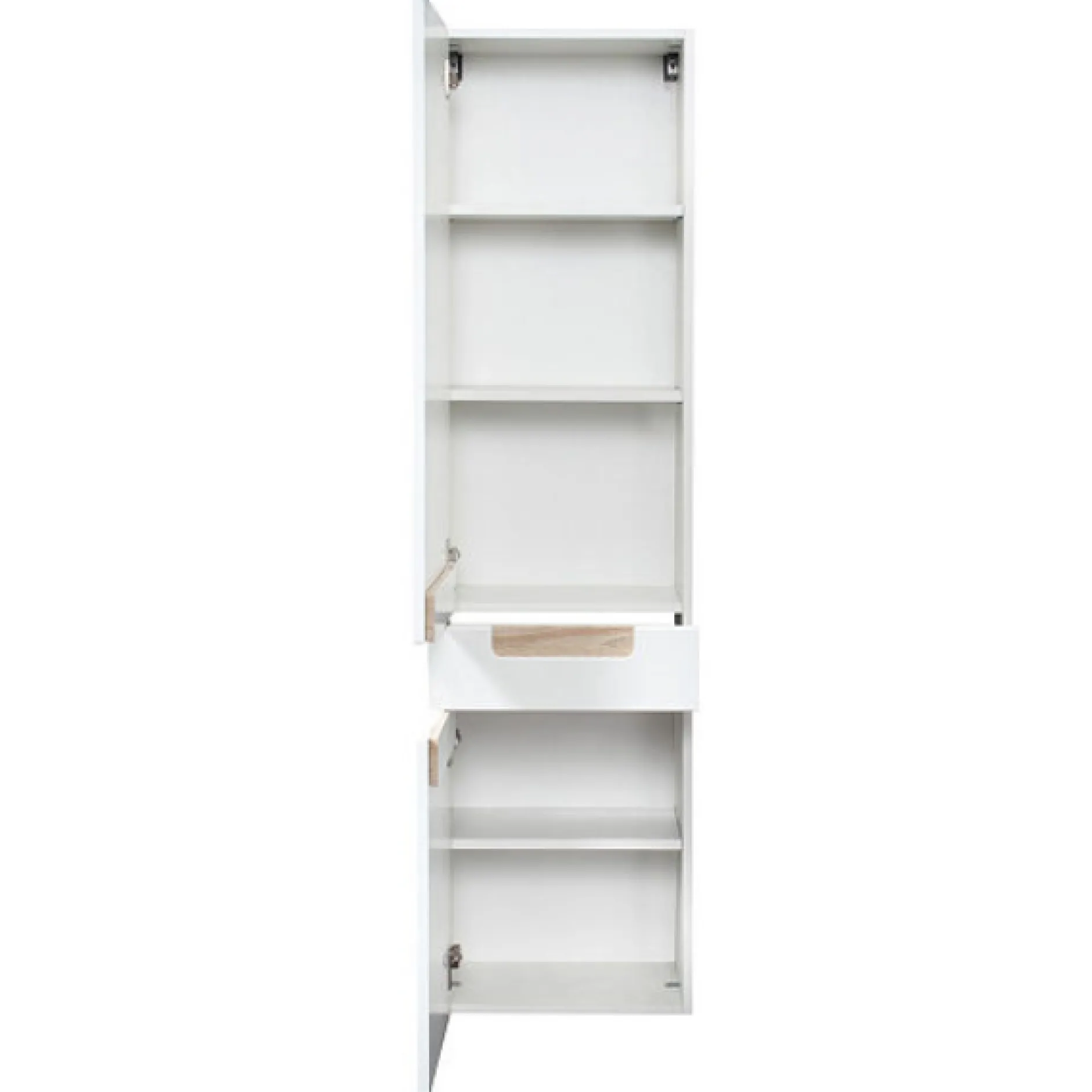 SienaBadezimmer : Säulenschrank, Spiegelschrank, Waschbeckenunterschrank, Hängeschränke - Hochglanz weiß