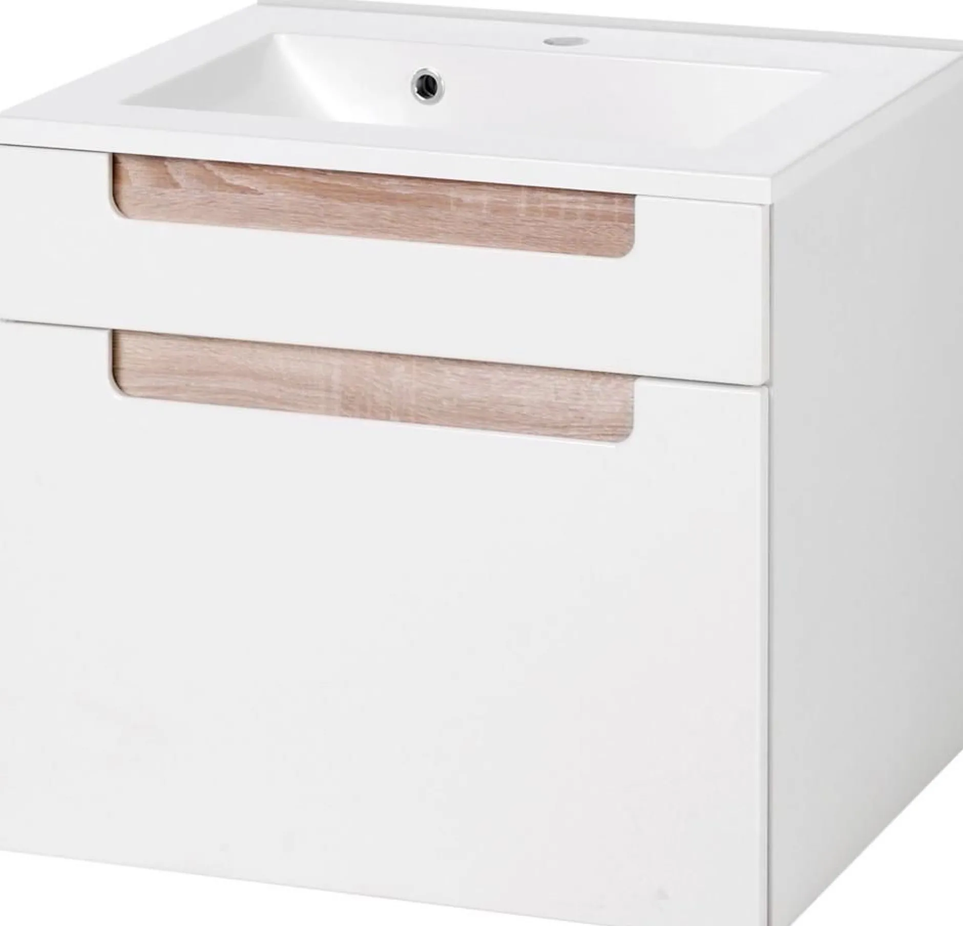 Siena 60cm Waschtischunterschrank - weiß/braun