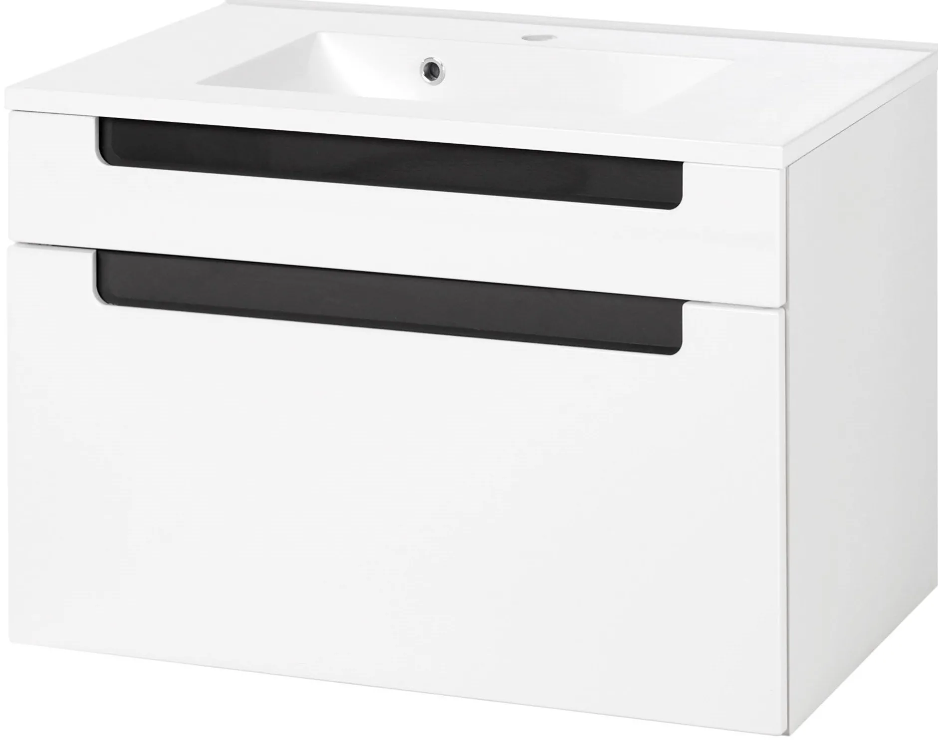 Siena 80cm Waschtischunterschrank - weiß/anthrazit