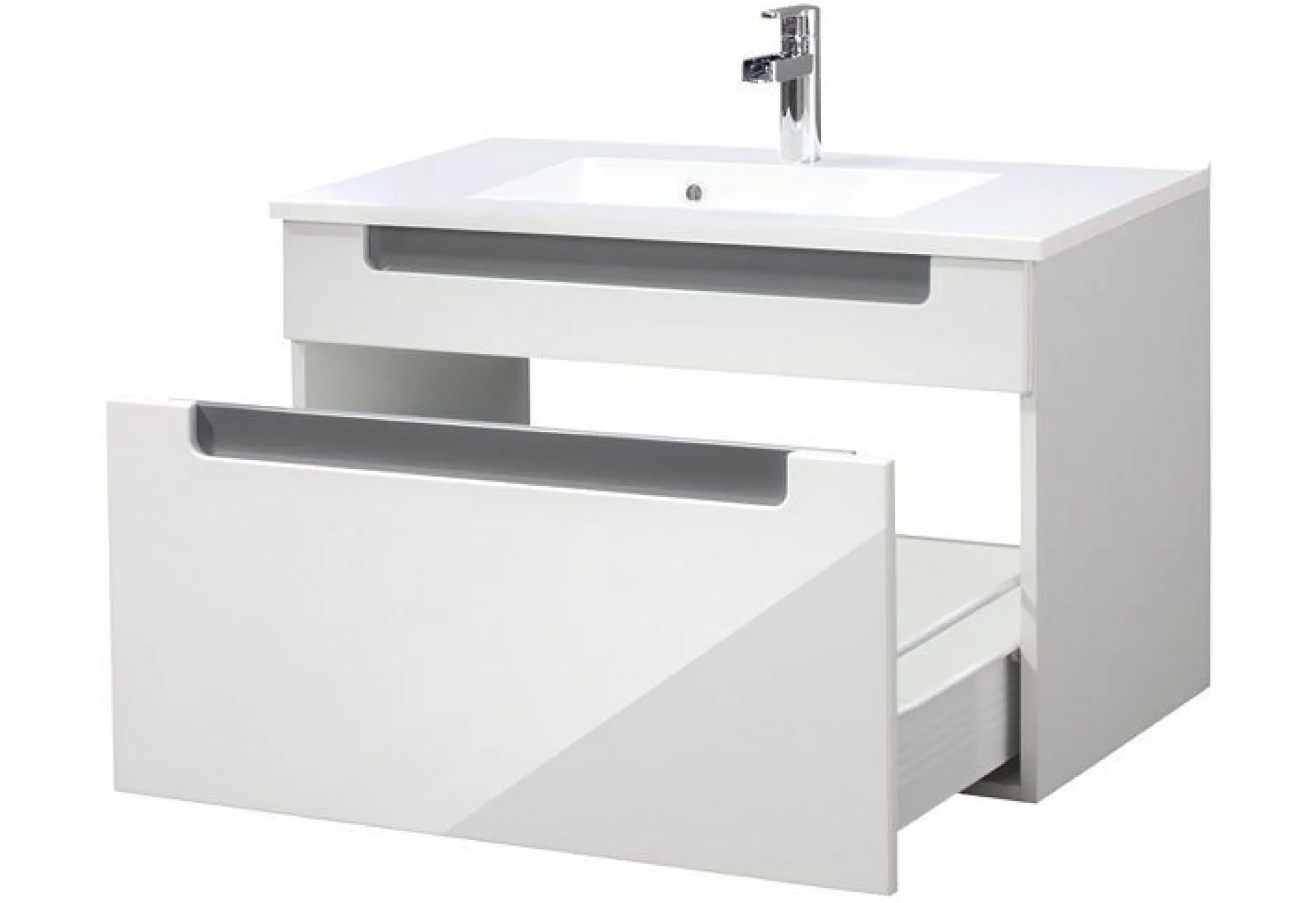 Siena 80cm Waschtischunterschrank - weiß/anthrazit
