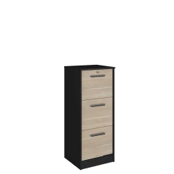 SilBüro-Set : Schreibtisch und zwei Aktenschränke - Eiche Dekor/schwarz