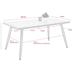 Sinba Esstisch 160x90 cm-Altholz