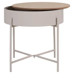 Sisco Beistelltisch - Ø40cm - mit Ablage - grau
