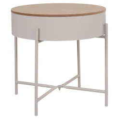 Sisco Beistelltisch - Ø40cm - mit Ablage - grau