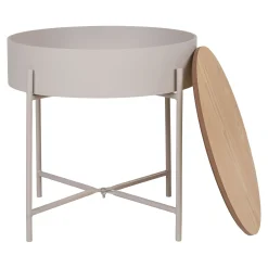 Sisco Beistelltisch - Ø40cm - mit Ablage - grau