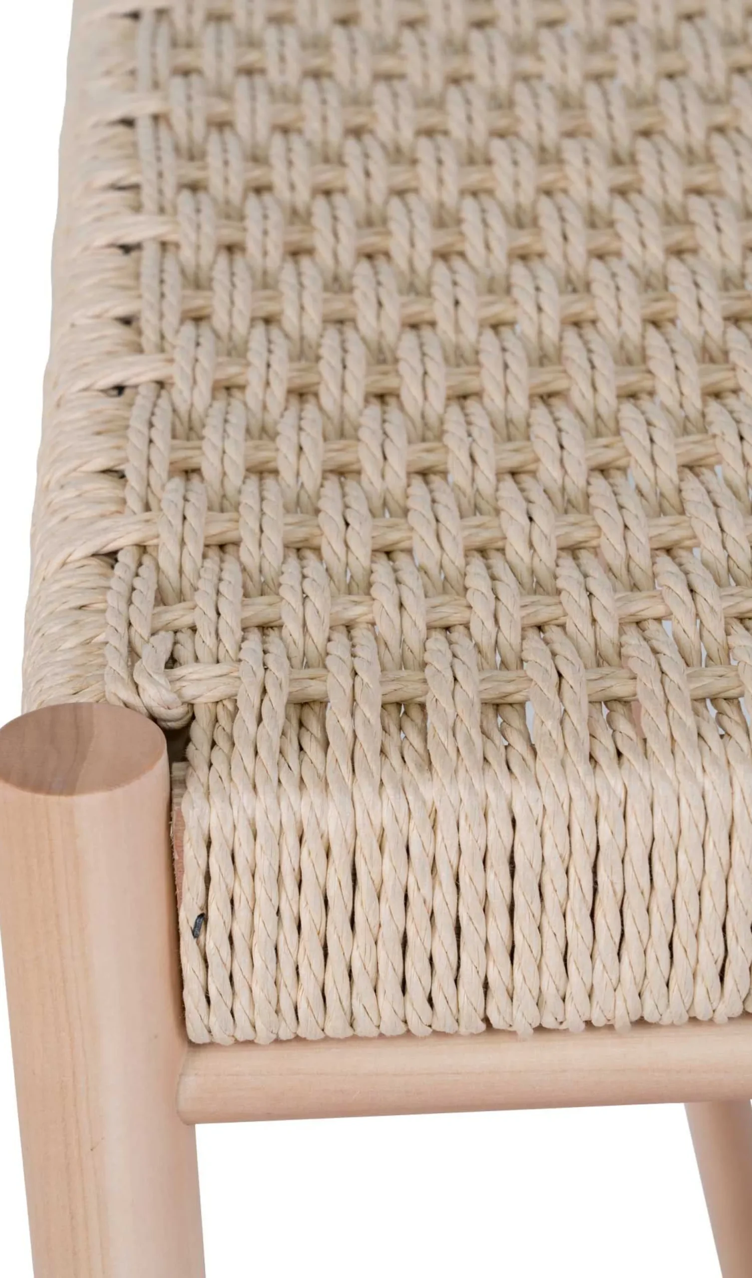 Sitzbank aus geflochtenem Pappelholz 35x80x45 cm