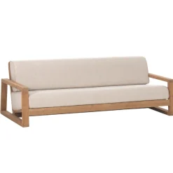 3-Sitzer-Bank London Gescova - Teakholz, 200x98x68 cm, Beige-Braun