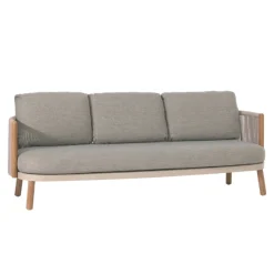 3-Sitzer-Gartenbank Mendoza von Gescova - Teakholz und Olefin - 220x80x90cm - Beige