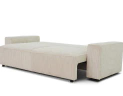 3-Sitzer Sofa Josh - 239x86x85cm - mit Stauraum - beige gerippter Samt