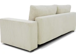 3-Sitzer Sofa Josh - 239x86x85cm - mit Stauraum - beige gerippter Samt