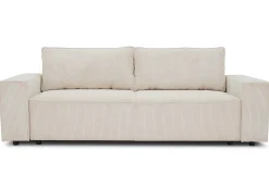 3-Sitzer Sofa Josh - 239x86x85cm - mit Stauraum - beige gerippter Samt