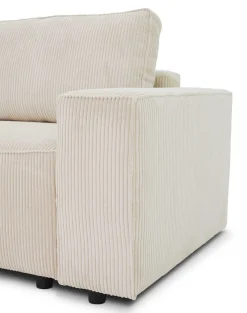 3-Sitzer Sofa Josh - 239x86x85cm - mit Stauraum - beige gerippter Samt