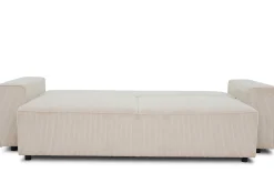 3-Sitzer Sofa Josh - 239x86x85cm - mit Stauraum - beige gerippter Samt