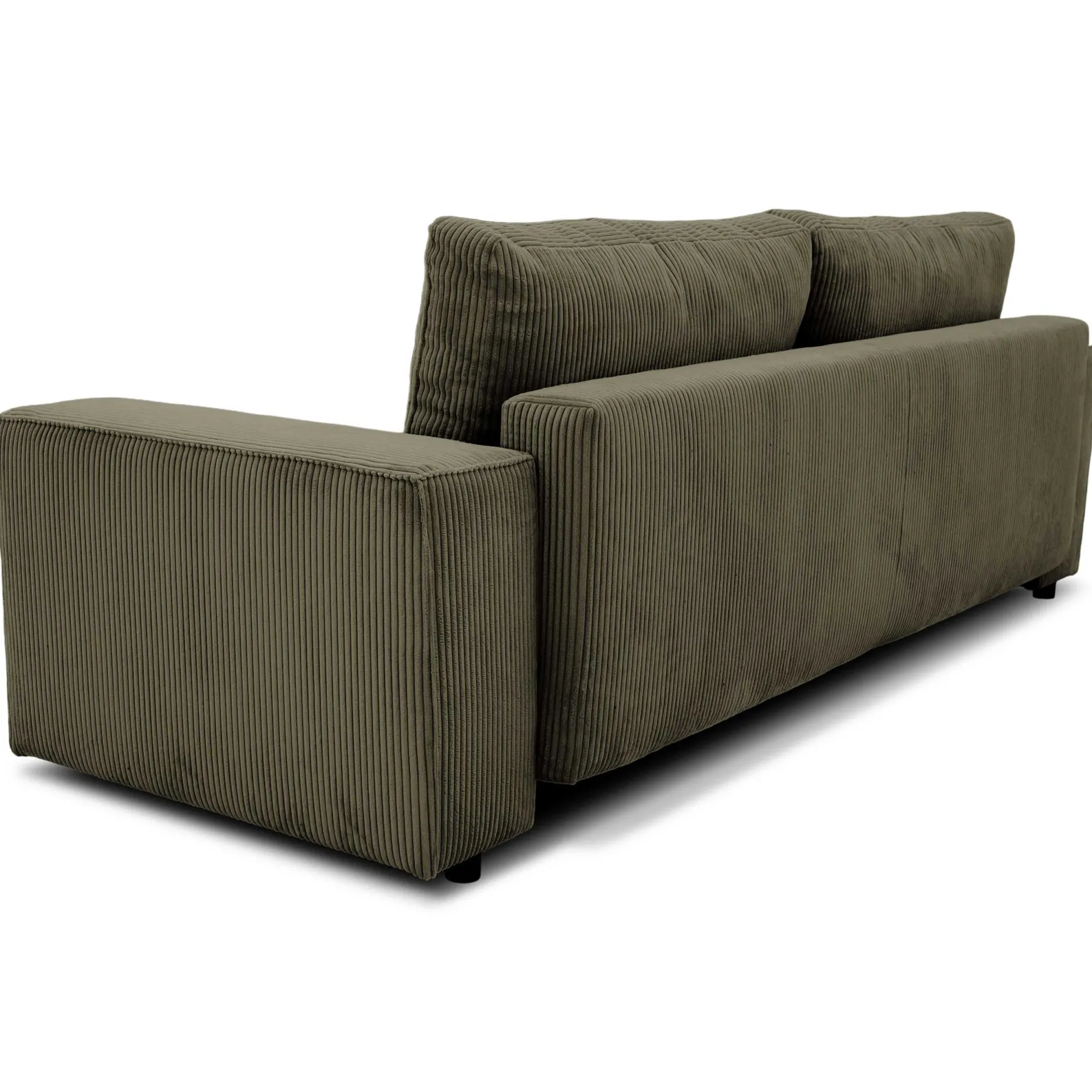 3-Sitzer Sofa Josh - 239x86x85cm - mit Stauraum - khaki Rippensamt