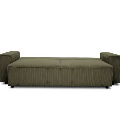 3-Sitzer Sofa Josh - 239x86x85cm - mit Stauraum - khaki Rippensamt