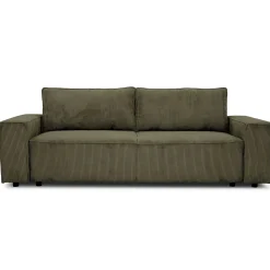 3-Sitzer Sofa Josh - 239x86x85cm - mit Stauraum - khaki Rippensamt