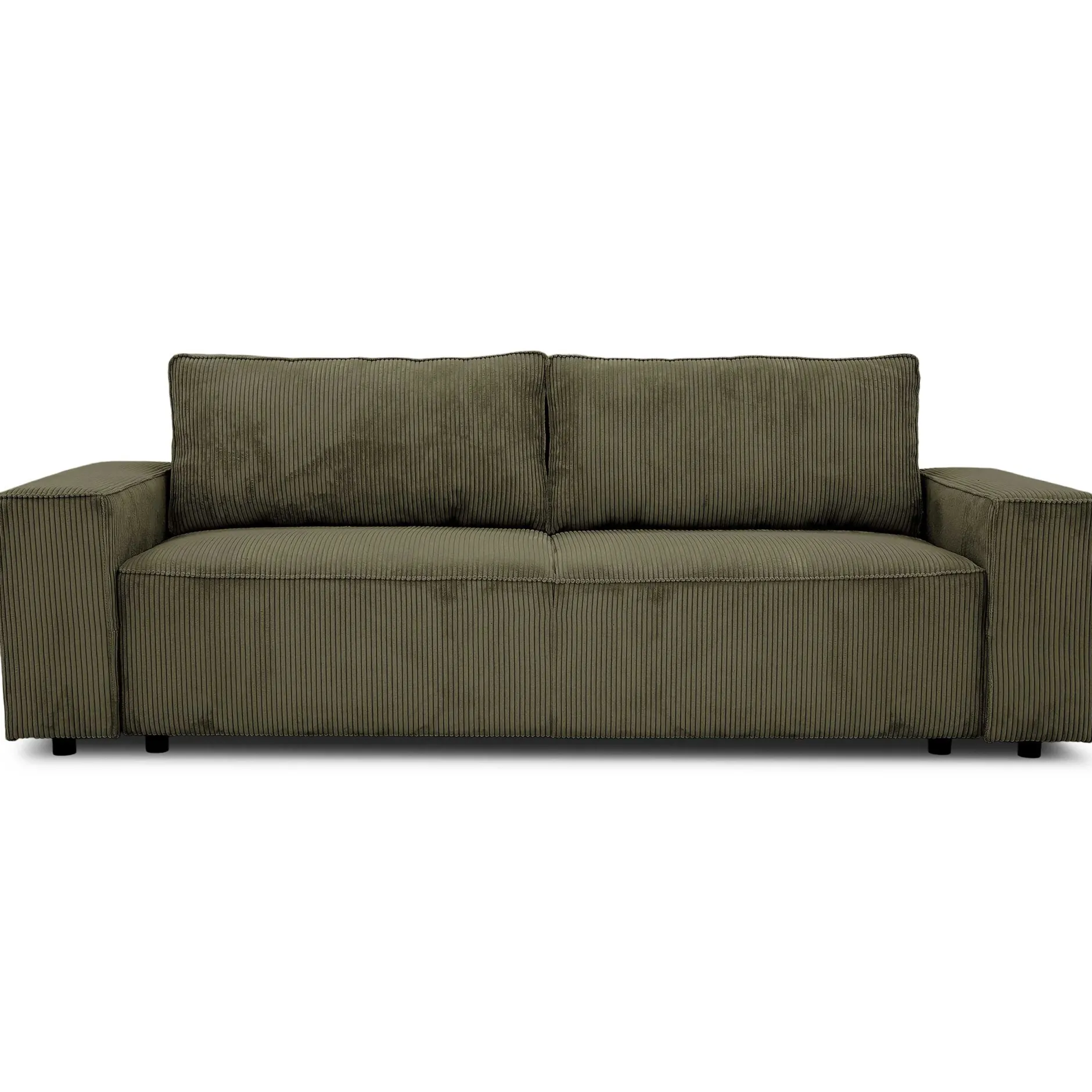 3-Sitzer Sofa Josh - 239x86x85cm - mit Stauraum - khaki Rippensamt