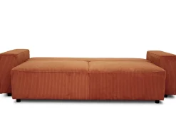 3-Sitzer Sofa Josh - 239x86x85cm - mit Stauraum - terracotta gerippter Samt