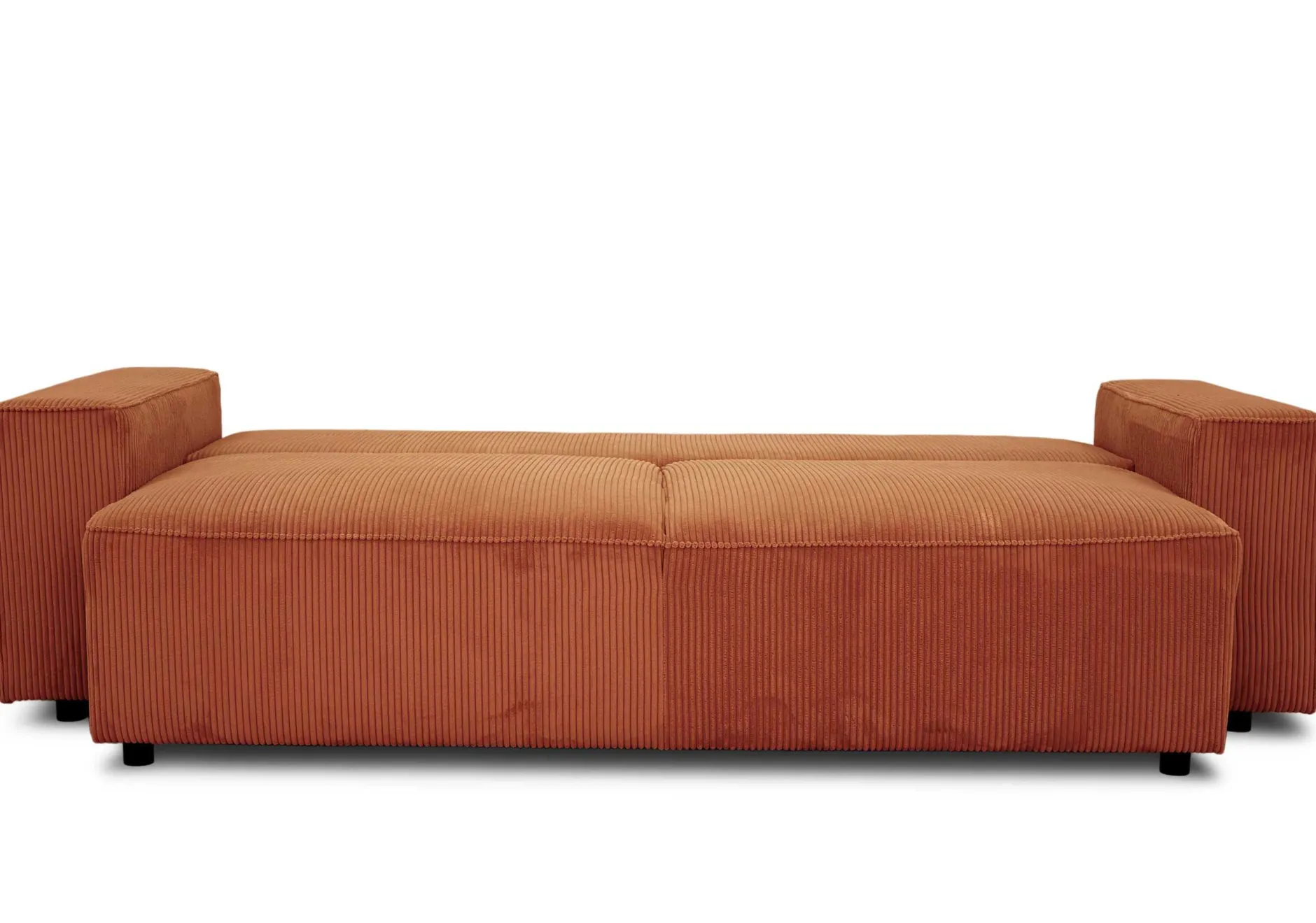 3-Sitzer Sofa Josh - 239x86x85cm - mit Stauraum - terracotta gerippter Samt