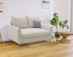 2-Sitzer Sofa Lino - 145x78x92cm - beige Stoff