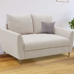 2-Sitzer Sofa Lino - 145x78x92cm - beige Stoff