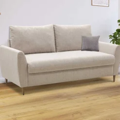 3-Sitzer Sofa Lino - 180x78x92cm - beige Stoff