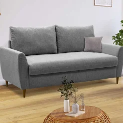 3-Sitzer Sofa Lino - 180x78x92cm - grauer Stoff