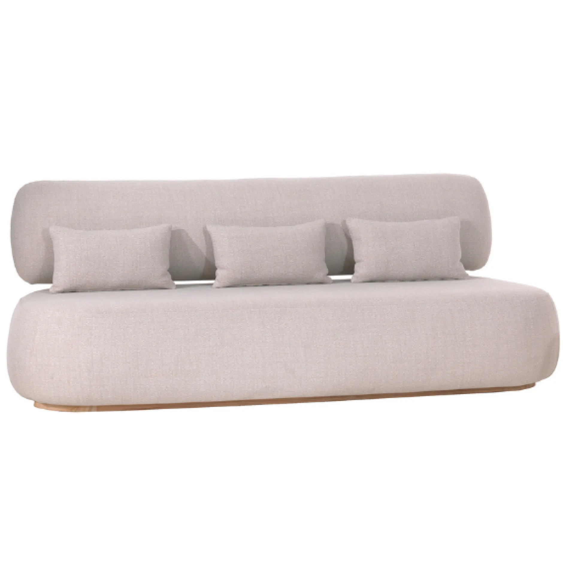 3-Sitzer-Sofa Ruby Gescova - Teakholz & Polyester - 215x95x80cm - Beige