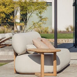 3-Sitzer-Sofa Ruby Gescova - Teakholz & Polyester - 215x95x80cm - Beige