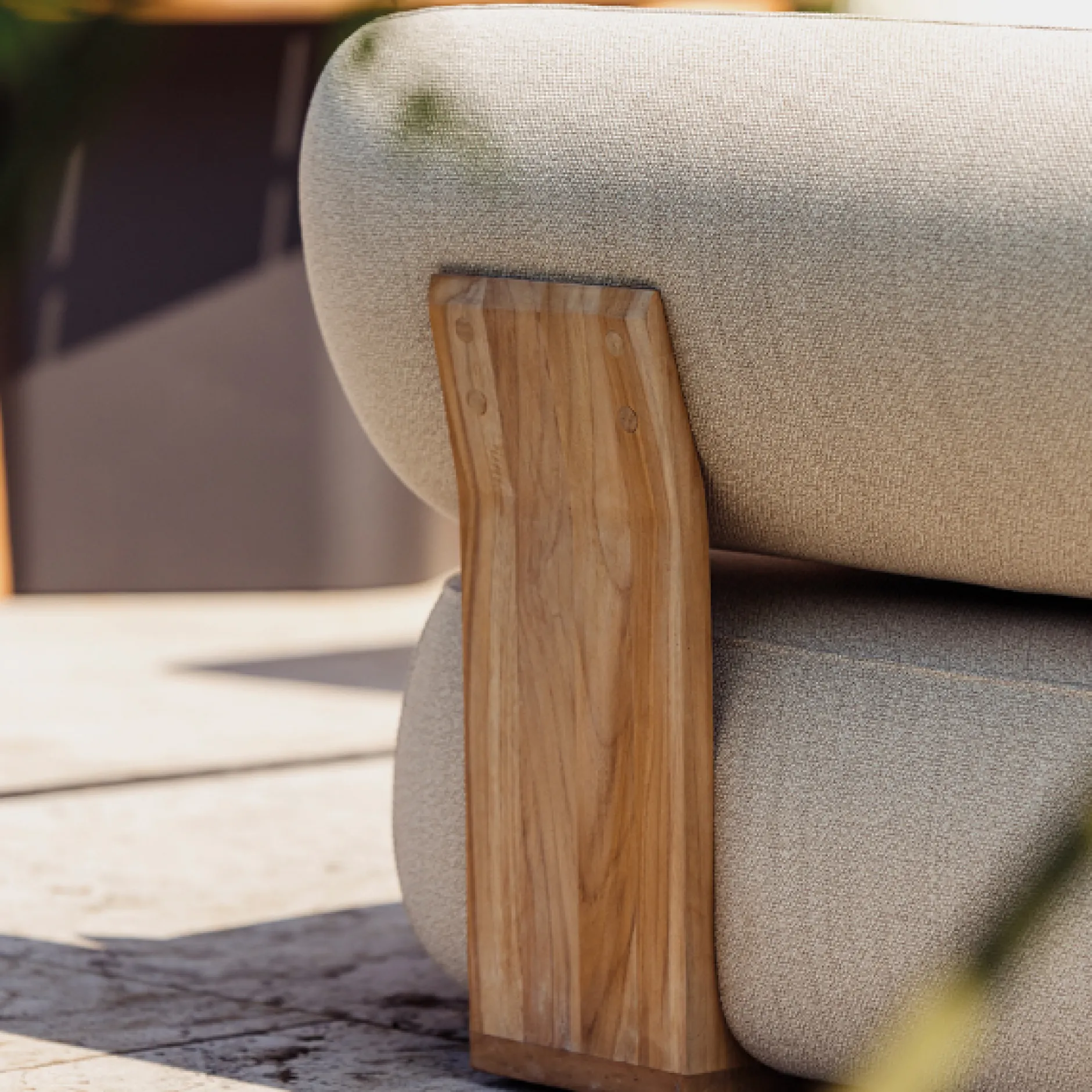 3-Sitzer-Sofa Ruby Gescova - Teakholz & Polyester - 215x95x80cm - Beige