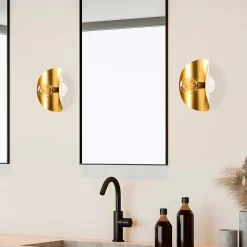 Sivani Wandleuchte | EISENKÖRPER | Weiß, Gold