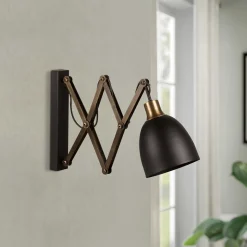 Sivani Wandleuchte | METALLGEHÄUSE | Schwarz, Vintage