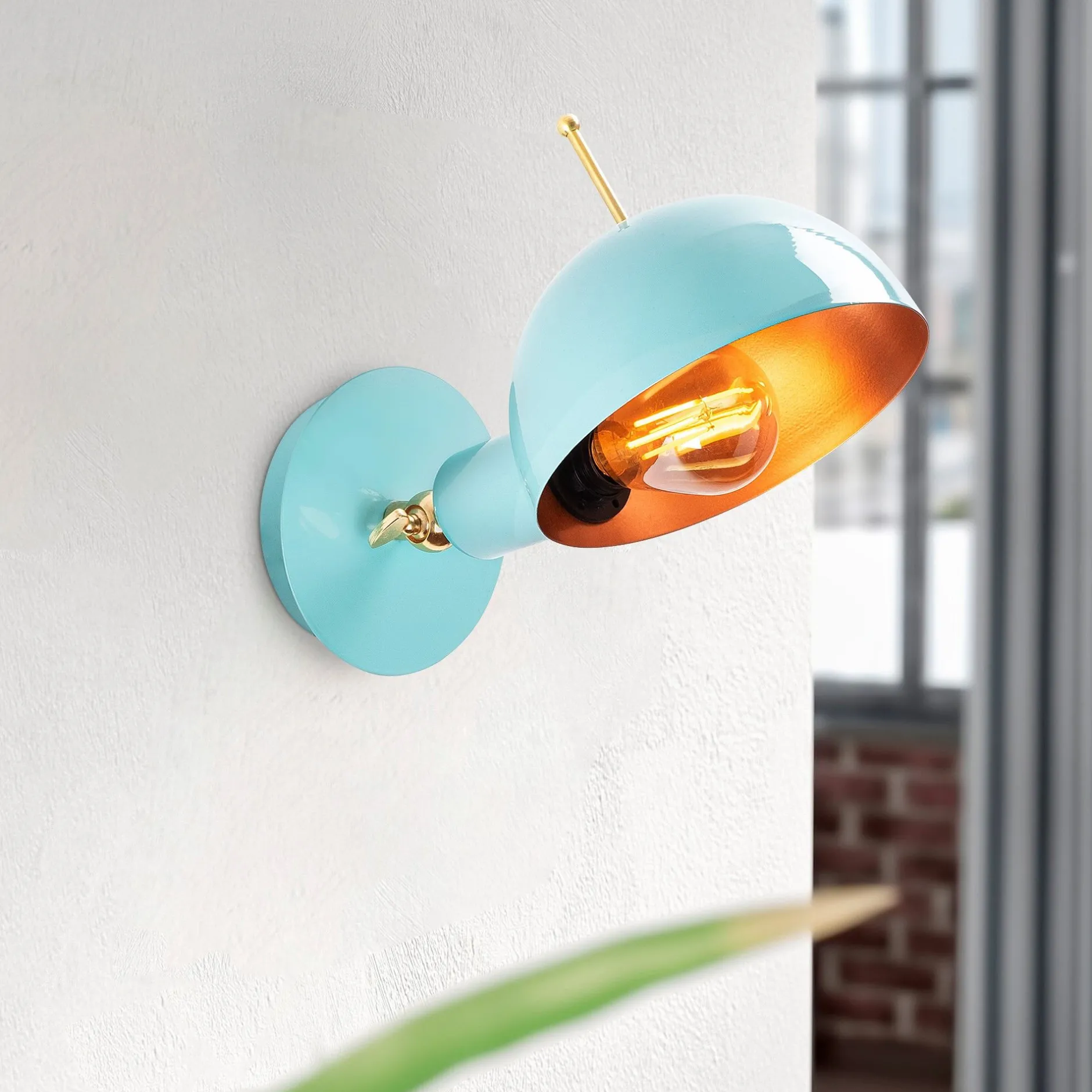 Sivani Wandleuchte | METALLGEHÄUSE | Türkis, Kupfer