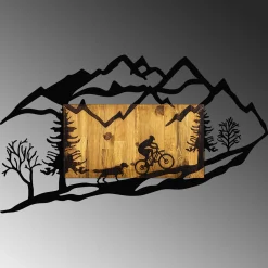 Skyler Dekoratives Wandaccessoire aus Holz | Holz & Metall | 110 x 3 x 65 cm