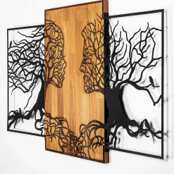 Skyler Dekoratives Wandaccessoire aus Holz | Holz & Metall | 125 x 3 x 79 cm