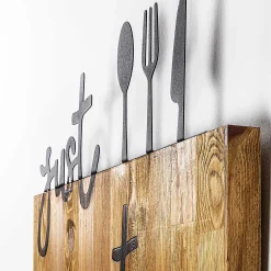Skyler Dekoratives Wandaccessoire aus Holz | Holz & Metall | 58 x 3 x 52 cm