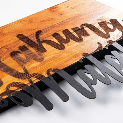 Skyler Dekoratives Wandaccessoire aus Holz | Holz & Metall | 58 x 38 cm