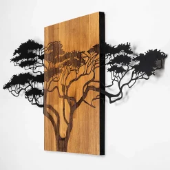 Skyler Dekoratives Wandaccessoire aus Holz | Holz & Metall | 144 x 3 x 70 cm