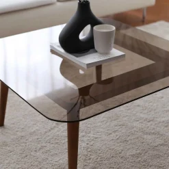 Smart Couchtisch | GEHÄRTETES GLAS | Bronze