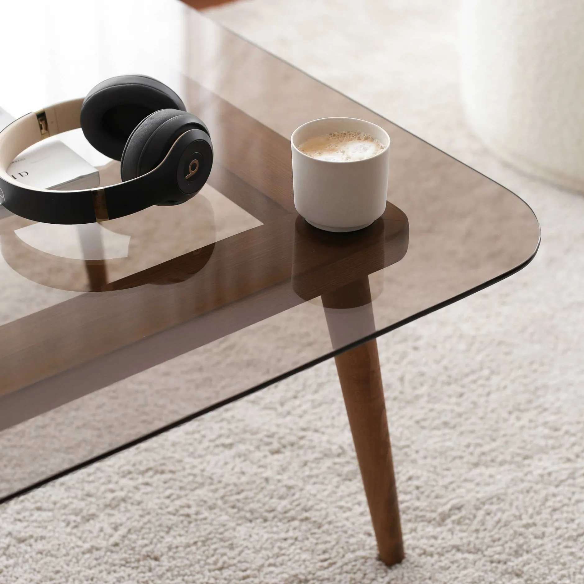 Smart Couchtisch | GEHÄRTETES GLAS | Bronze